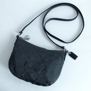 Coach Dark Grey Signature Pleated Crossbody F44744